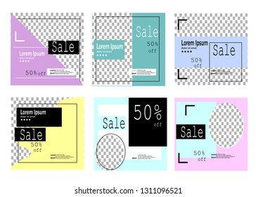 Editable Post Template Social Media Banners for Digital Marketing vector