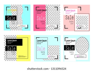 Editable Post Template Social Media Banners for Digital Marketing vector