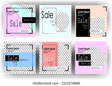 Editable Post Template Social Media Banners for Digital Marketing vector