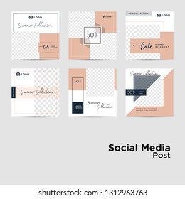 Editable Post Template Social Media Banners for Digital Marketing. Promotion Brand Fashion. Stories. Streaming. Vector Illustration - Vector