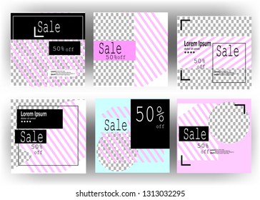 Editable Post Template Social Media Banners for Digital Marketing vector