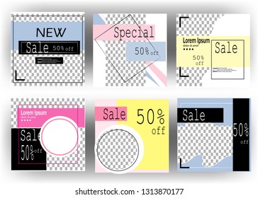 Editable Post Template Social Media Banners for Digital Marketing vector