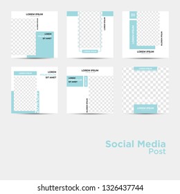 Editable Post Template Social Media Banners for Digital Marketing. Promotion Brand Fashion. Stories. Streaming. Vector Illustration - Vector