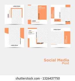 Editable Post Template Social Media Banners for Digital Marketing. Promotion Brand Fashion. Stories. Streaming. Vector Illustration - Vector