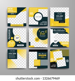 Editable Post Template Social Media Banners for Digital Marketing. Promo Brand Fashion. Vector Illustration. Eps 10