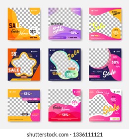 Editable Post Template Social Media Banners for Digital Marketing. Promo Brand Fashion. Stories. Streaming. Vector Illustration