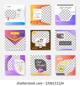 Editable Post Template Social Media Banners for Digital Marketing. Promo Brand Fashion. Stories. Streaming. Vector Illustration