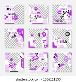 Editable Post Template Social Media Banners for Digital Marketing. Promo Brand Fashion. Stories. Streaming. Vector Illustration