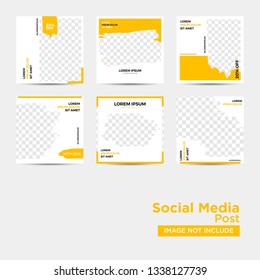 Editable Post Template Social Media Banners for Digital Marketing. Promotion Brand Fashion. Stories. Streaming. Vector Illustration - Vector