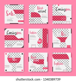 Editable Post Template Social Media Banners for Digital Marketing. Promo Brand Fashion. Stories. Streaming. Vector Illustration