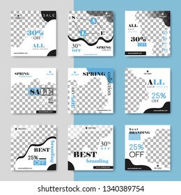 Editable Post Template Social Media Banners for Digital Marketing. Promo Brand Fashion. Stories. Streaming. Vector Illustration