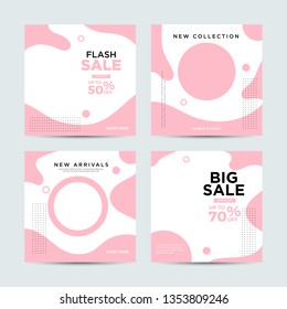 Editable Post Template Social Media Banners for Digital Marketing. Promotion Brand Fashion. Stories. Streaming. Vector Illustration - Vector