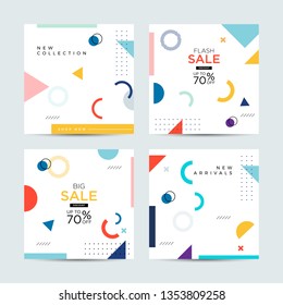 Editable Post Template Social Media Banners for Digital Marketing. Promotion Brand Fashion. Stories. Streaming. Vector Illustration - Vector