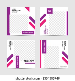 Editable Post Template Social Media Banners for Digital Marketing. Promotion Brand Fashion. Stories. Streaming. Vector Illustration - Vector