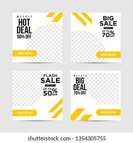 Editable Post Template Social Media Banners for Digital Marketing. Promotion Brand Fashion. Stories. Streaming. Vector Illustration - Vector