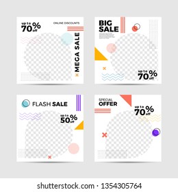 Editable Post Template Social Media Banners for Digital Marketing. Promotion Brand Fashion. Stories. Streaming. Vector Illustration - Vector