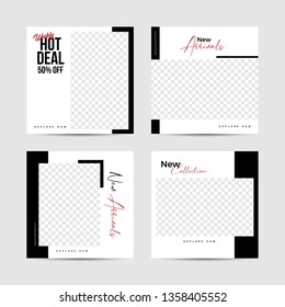 Editable Post Template Social Media Banners for Digital Marketing. Promotion Brand Fashion. Stories. Streaming.  