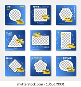 Editable Post Template Social Media Banners for Digital Marketing. Promo Brand Fashion. Stories. Streaming. Vector Illustration - Vector