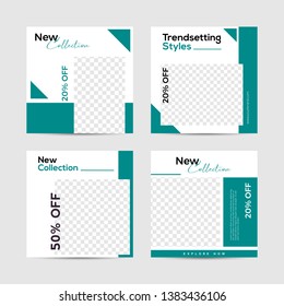 Editable Post Template Social Media Banners for Digital Marketing. Promotion Brand Fashion. Stories. Streaming. Vector Illustration - Vector