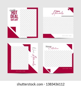 Editable Post Template Social Media Banners for Digital Marketing. Promotion Brand Fashion. Stories. Streaming. Vector Illustration - Vector