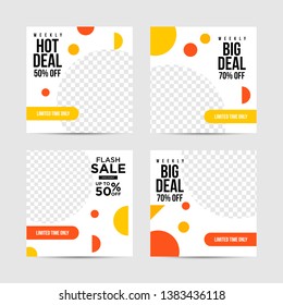 Editable Post Template Social Media Banners for Digital Marketing. Promotion Brand Fashion. Stories. Streaming. Vector Illustration - Vector