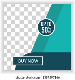 Editable Post Template Social Media Banners for Digital Marketing.Square banner for social media marketing.