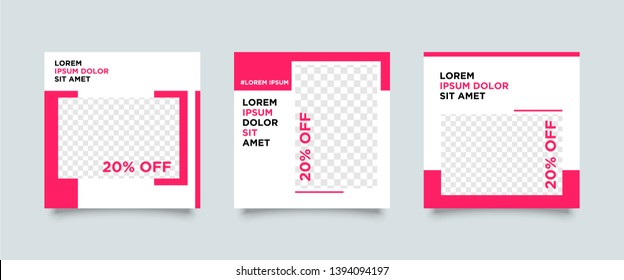 Editable Post Template Social Media Banners for Digital Marketing. Promotion Brand Fashion. Stories. Streaming. Vector Illustration - Vector 