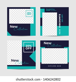 Editable Post Template Social Media Banners for Digital Marketing. Promotion Brand Fashion. Stories. Streaming. Vector Illustration - EPS10