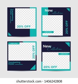 Editable Post Template Social Media Banners for Digital Marketing. Promotion Brand Fashion. Stories. Streaming. Vector Illustration - EPS10