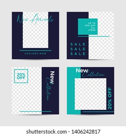 Editable Post Template Social Media Banners for Digital Marketing. Promotion Brand Fashion. Stories. Streaming. Vector Illustration - EPS10