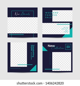 Editable Post Template Social Media Banners for Digital Marketing. Promotion Brand Fashion. Stories. Streaming. Vector Illustration - EPS10