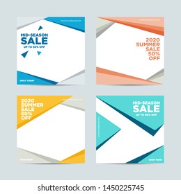 Editable Post Template Social Media Banners for Digital Marketing. Promotion Brand Fashion. Stories. Streaming. Vector Illustration - Vector