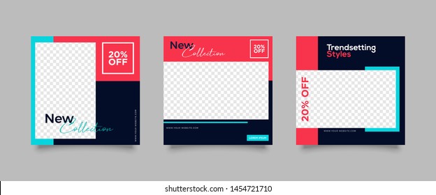 Editable Post Template Social Media Banners for Digital Marketing. Promotion Brand Fashion.