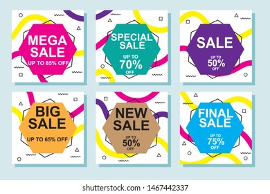 Editable Post Template Social Media Banners for Digital Marketing. Modern design. Vector illustration
