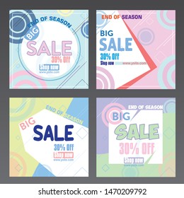 Editable Post Template Social Media Banners for Digital Marketing. Promo Brand Fashion. with pastel Color. Vector Illustration