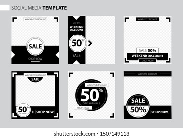 Editable Post Template Social Media Banners for Digital Marketing. Promo Brand Fashion. Stories. Streaming. Vector Illustration. Banner template for sale.