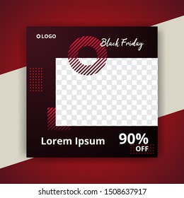 Editable Post Template Social Media Banners and feed post, sale promotion and digital marketing, Trendy background design for instagram ads. eps10 vector.