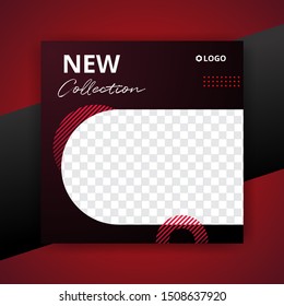 Editable Post Template Social Media Banners and feed post, sale promotion and digital marketing, Trendy background design for instagram ads. eps10 vector.