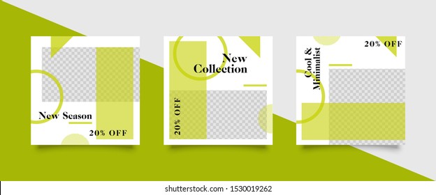 Editable Post Template Social Media Banners for Digital Marketing. Promotion Brand Fashion. Stories. Square. Streaming. Vector Illustration - Vector