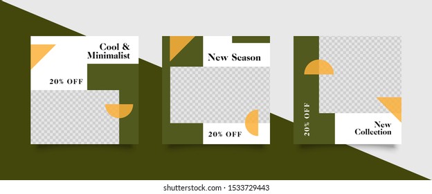 Editable Post Template Social Media Banners for Digital Marketing. Promotion Brand Fashion. Stories. Square. Streaming. Vector Illustration - eps 10