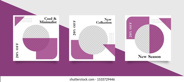 Editable Post Template Social Media Banners for Digital Marketing. Promotion Brand Fashion. Stories. Square. Streaming. Vector Illustration - eps 10