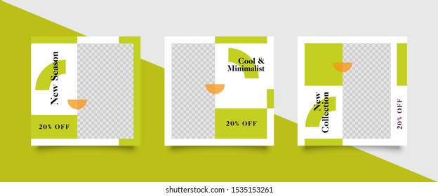 Editable Post Template Social Media Banners for Digital Marketing. Promotion Brand Fashion. Stories. Square. Streaming. Vector Illustration - eps 10