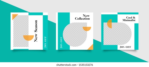 Editable Post Template Social Media Banners for Digital Marketing. Promotion Brand Fashion. Stories. Square. Streaming. Vector Illustration - eps 10