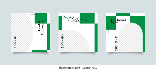 Editable Post Template Social Media Banners for Digital Marketing. Promotion Brand Fashion. Stories. Square. Streaming. Vector Illustration - Vector