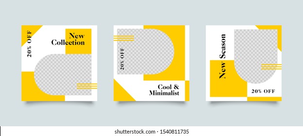 Editable Post Template Social Media Banners for Digital Marketing. Promotion Brand Fashion. Stories. Square. Streaming. Vector Illustration - eps 10