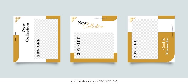 Editable Post Template Social Media Banners for Digital Marketing. Promotion Brand Fashion. Stories. Square. Streaming. Vector Illustration - eps 10