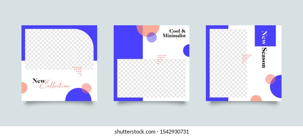 Editable Post Template Social Media Banners for Digital Marketing. Promotion Brand Fashion. Stories. Square. Streaming. Vector Illustration - eps 10