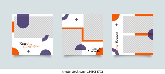 Editable Post Template Social Media Banners for Digital Marketing. Promotion Brand Fashion. Stories. Streaming. Vector Illustration - Vecto