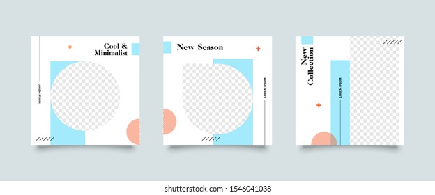 Editable Post Template Social Media Banners for Digital Marketing. Sale Promotion Brand Fashion. Stories. Square. Streaming. Vector Illustration - Vector