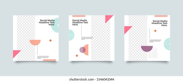 Editable Post Template Social Media Banners for Digital Marketing. Sale Promotion Brand Fashion. Stories. Square. Streaming. Vector Illustration - Vector